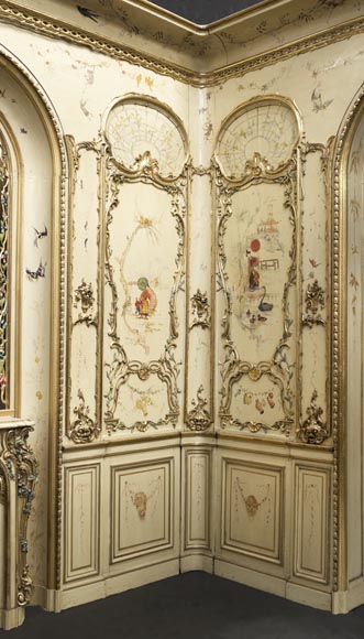 Panelled room with fine chinoiserie decoration from the Villa Les Cèdres,  King Leopold II’s residence  in Saint-Jean-Cap-Ferrat, Côte d’Azur-13