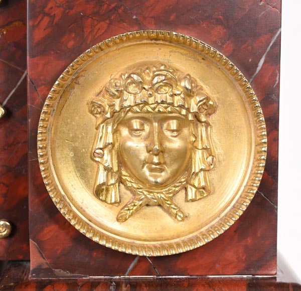 Empire Fireplace in Griotte Red Marble with Gilt Bronze Empire Fireplace in Griotte Red Marble with Gilt Bronze-9