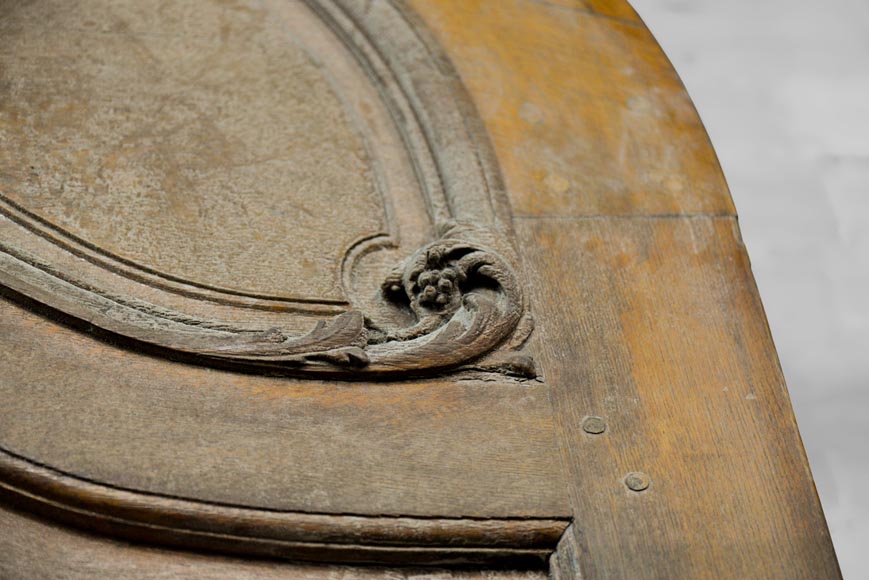 Important and rare door from an Haussmannian building in oakwood, late 19th century-6