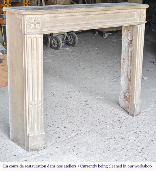 Louis XVI style stone mantel-2