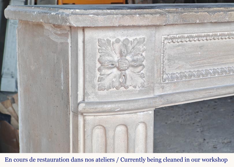 Louis XVI style stone mantel-3