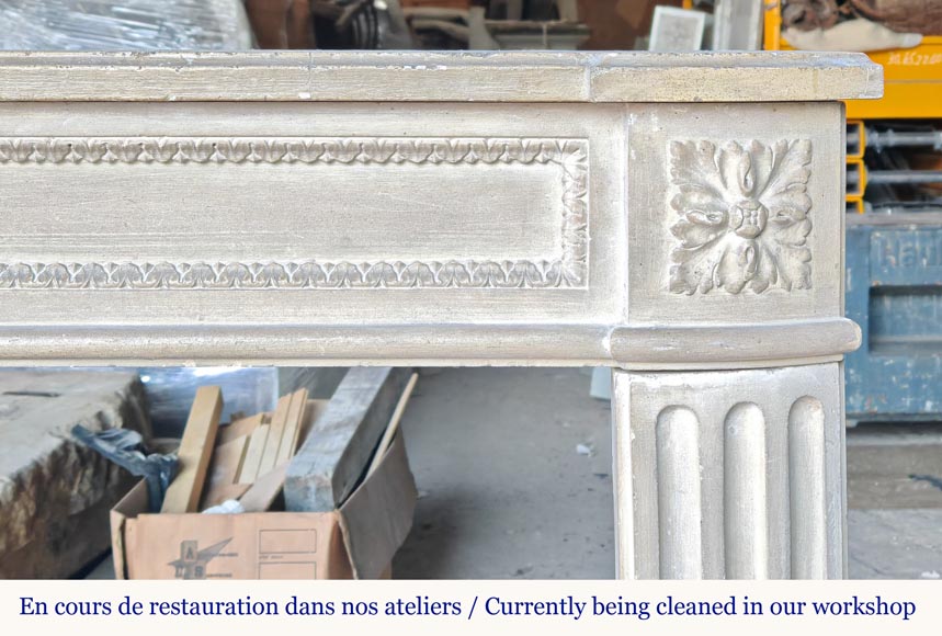 Louis XVI style stone mantel-7