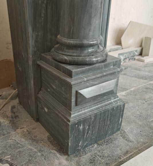 Napoleon III style mantel with detached columns in Turquin marble-4