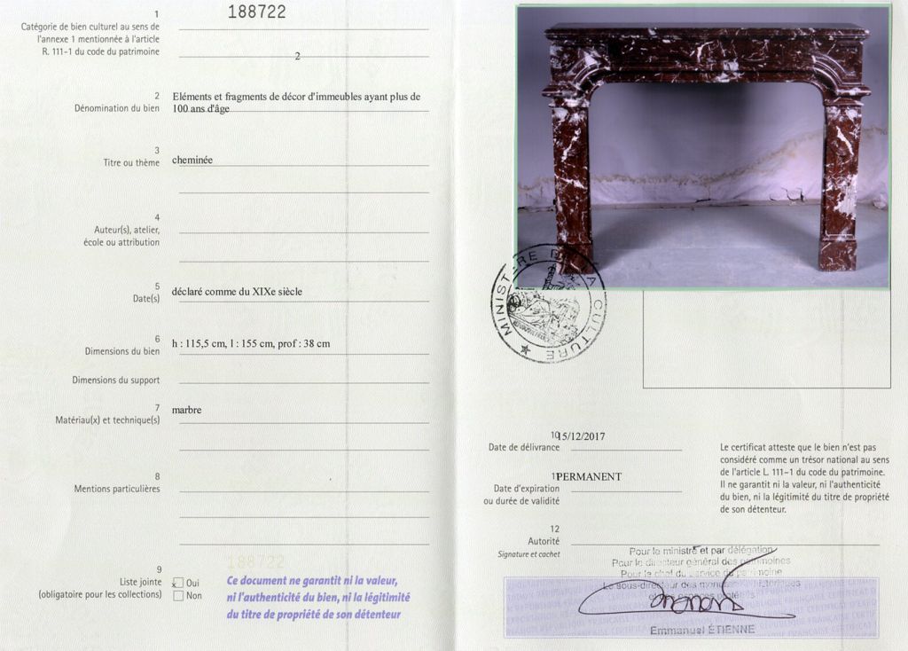 Export certificate