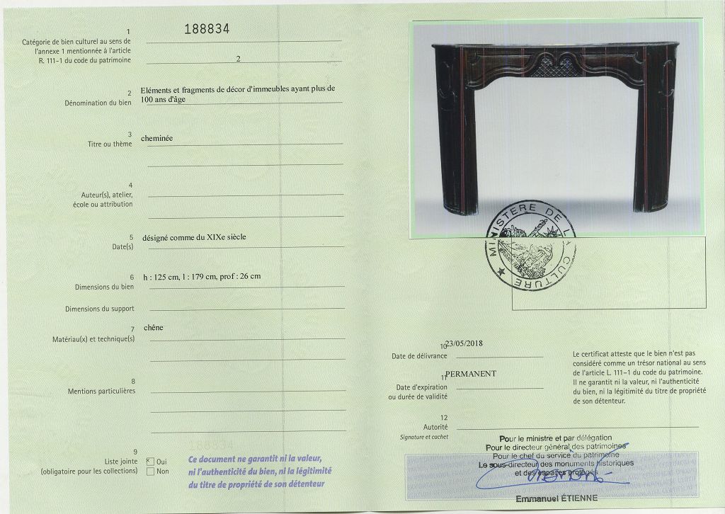 Export certificate