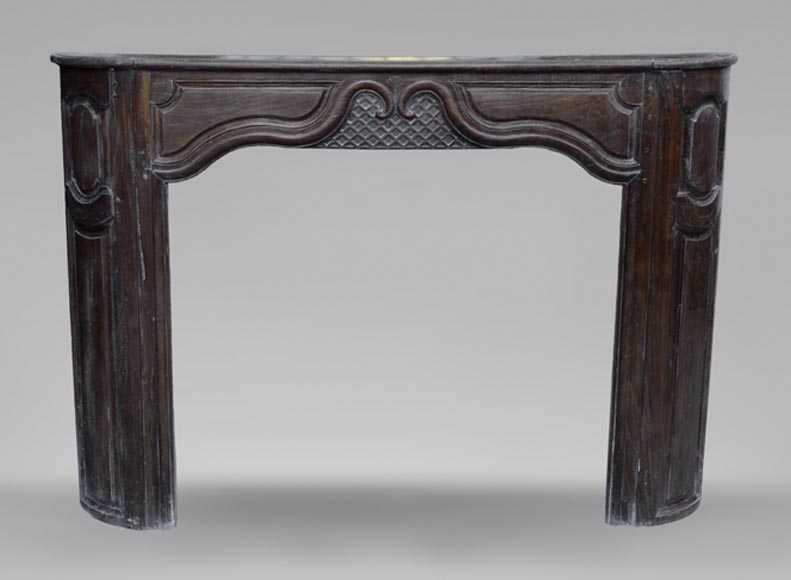 Large antique oak wood fireplace, Regence style, 1st half of the 19th c.-0