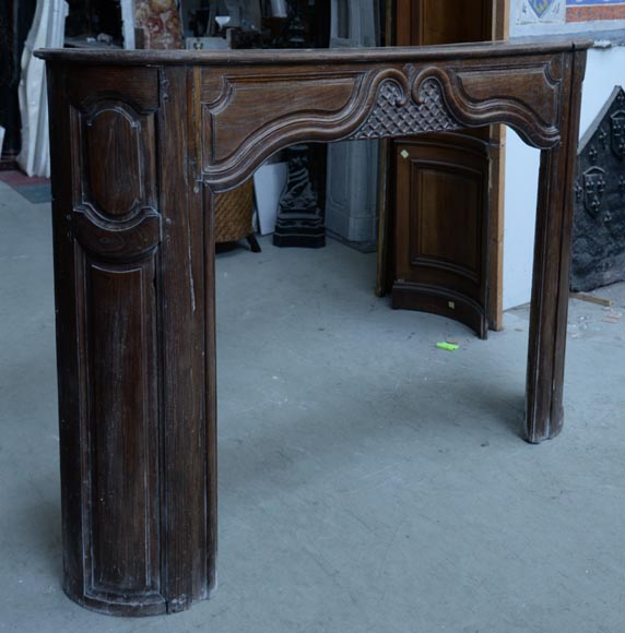 Large antique oak wood fireplace, Regence style, 1st half of the 19th c.-2