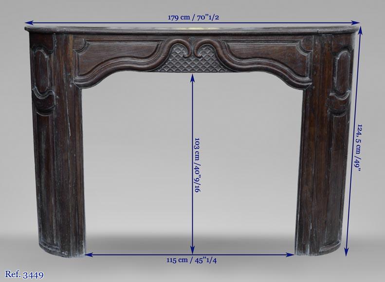 Large antique oak wood fireplace, Regence style, 1st half of the 19th c.-9