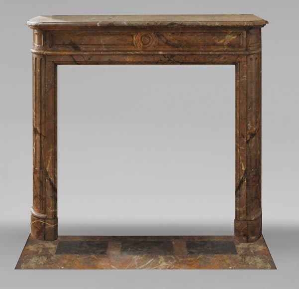 Louis XVI style fireplace in Sarrancolin marble with rounded corners Louis XVI style fireplace in Sarrancolin marble with rounded corners-0