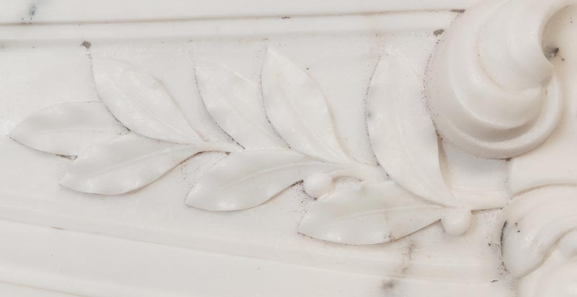 Louis XV style fireplace in Paonazzo marble decorated with a foliate shell-3