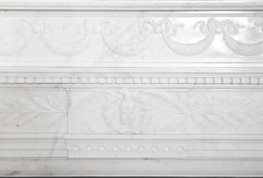 Empire-style fireplace in semi-statuary marble Empire-style fireplace in semi-statuary marble-1