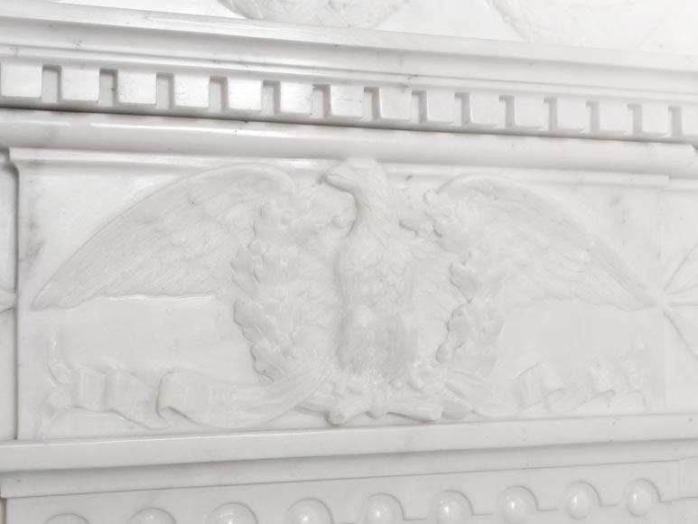 Empire-style fireplace in semi-statuary marble Empire-style fireplace in semi-statuary marble-2