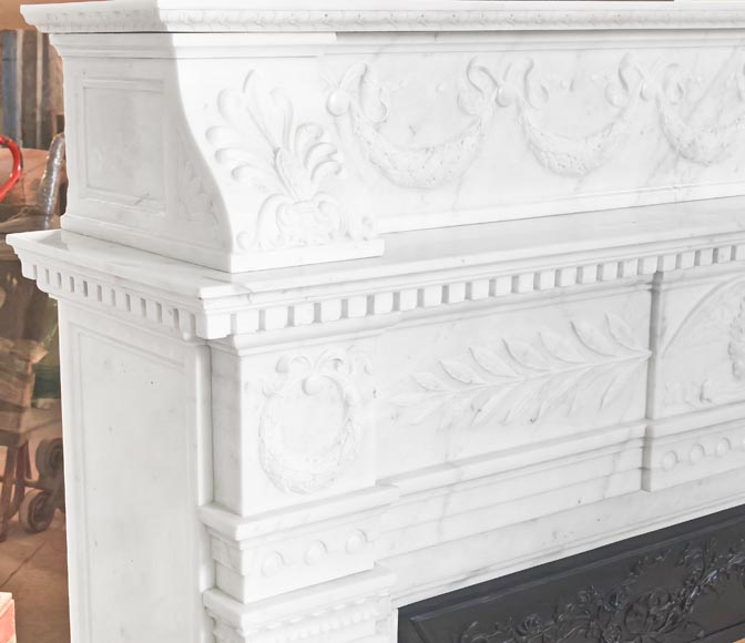 Empire-style fireplace in semi-statuary marble Empire-style fireplace in semi-statuary marble-4
