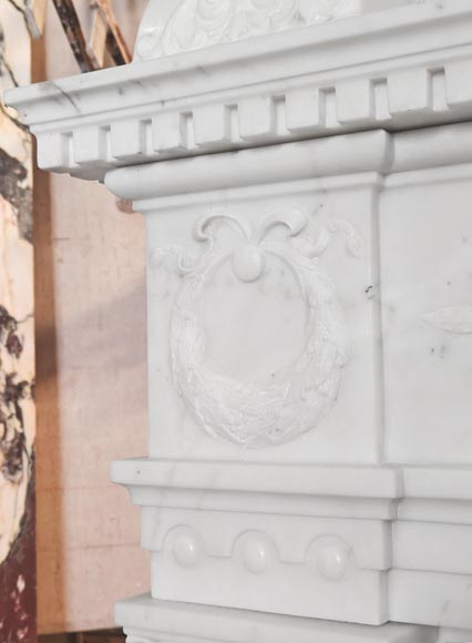 Empire-style fireplace in semi-statuary marble Empire-style fireplace in semi-statuary marble-6