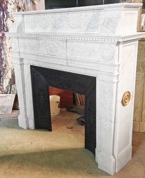 Empire-style fireplace in semi-statuary marble Empire-style fireplace in semi-statuary marble-9