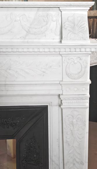 Empire-style fireplace in semi-statuary marble Empire-style fireplace in semi-statuary marble-10