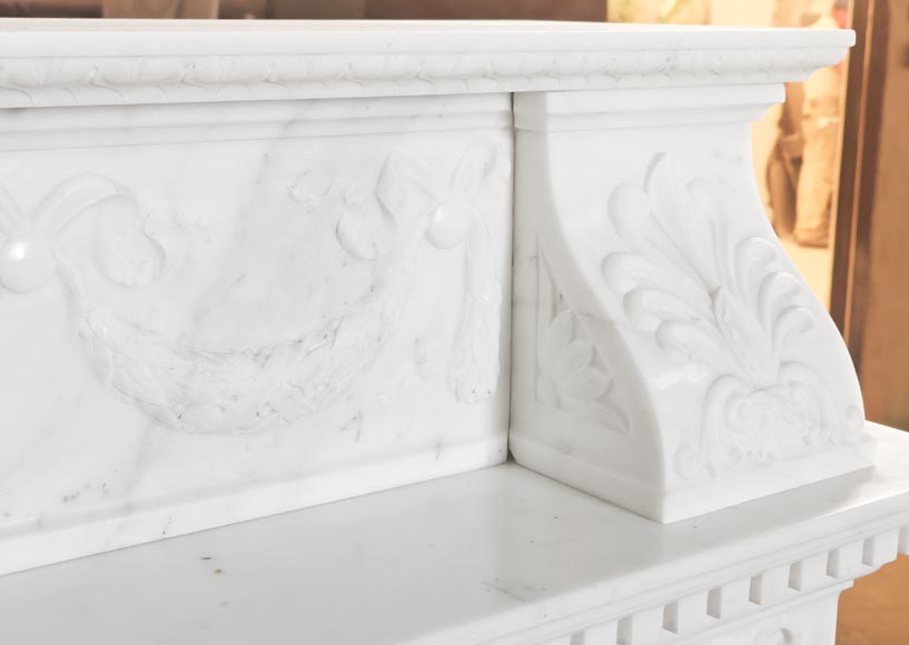 Empire-style fireplace in semi-statuary marble Empire-style fireplace in semi-statuary marble-11