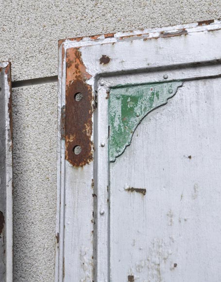 Antique set of eight industrial boiler room doors -5