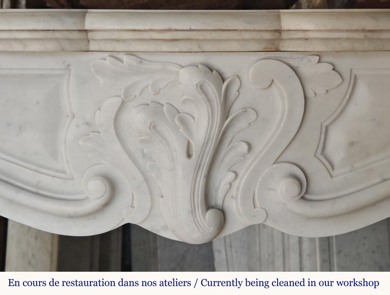 Small Louis XV mantel in Carrara marble-1