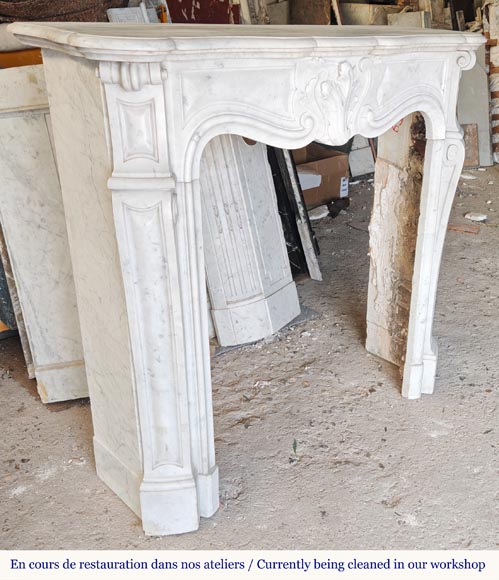 Small Louis XV mantel in Carrara marble-3