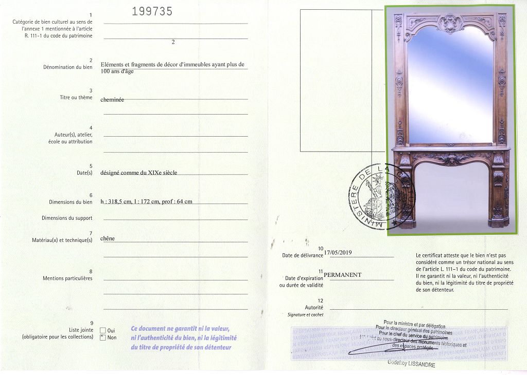 Export certificate