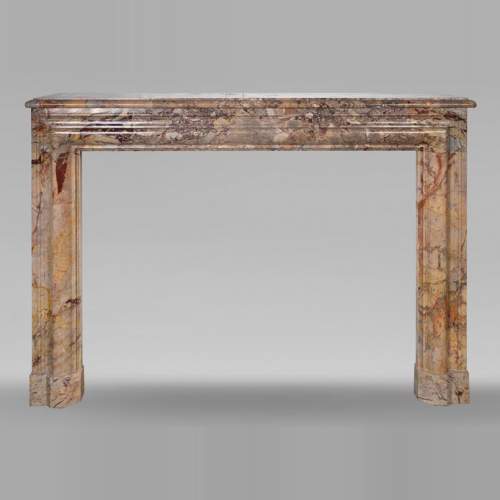 Sarrancolin marble mantelpiece with roll molding