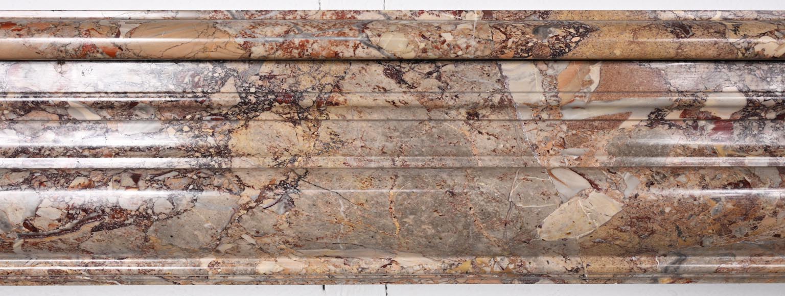 Sarrancolin marble mantelpiece with roll molding Sarrancolin marble mantelpiece with roll molding-1