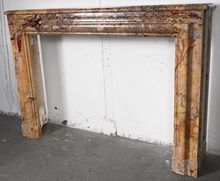 Sarrancolin marble mantelpiece with roll molding Sarrancolin marble mantelpiece with roll molding-5