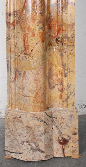 Sarrancolin marble mantelpiece with roll molding Sarrancolin marble mantelpiece with roll molding-7