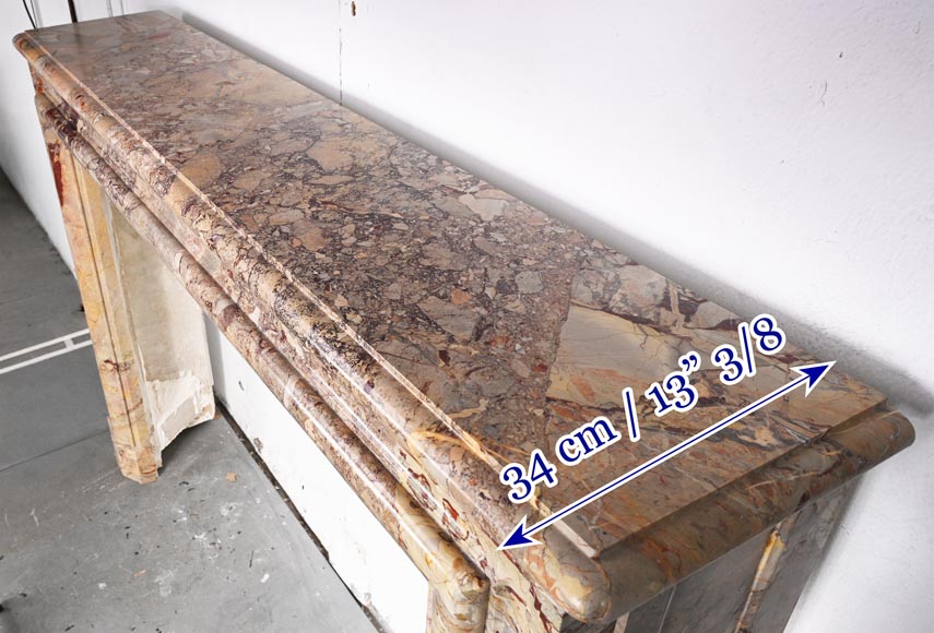 Sarrancolin marble mantelpiece with roll molding Sarrancolin marble mantelpiece with roll molding-8