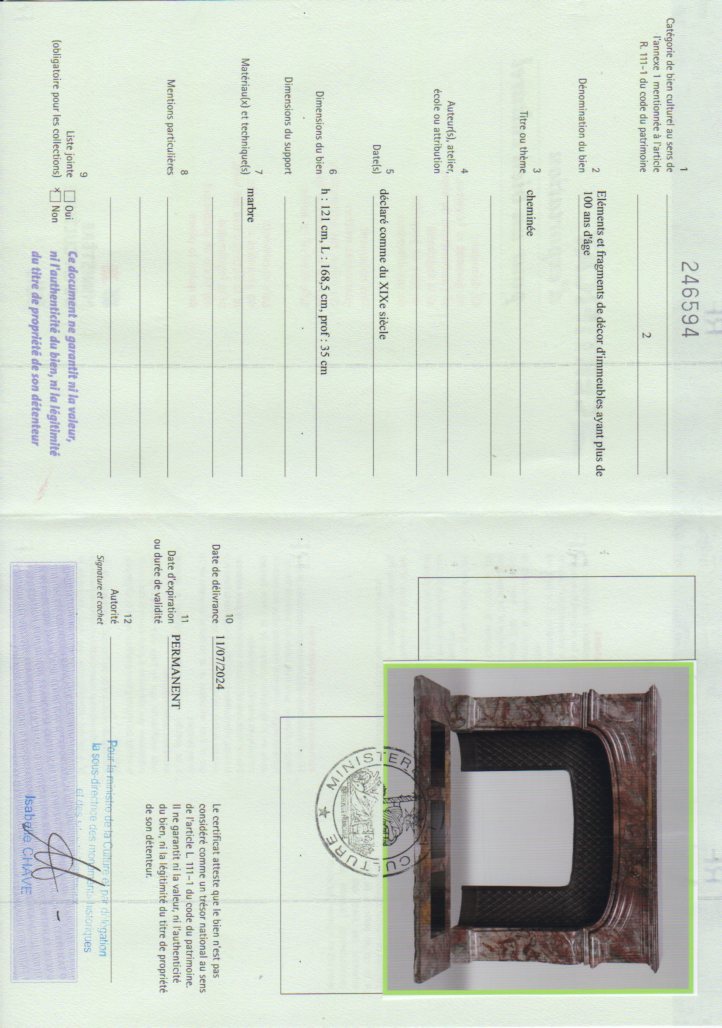 Export certificate