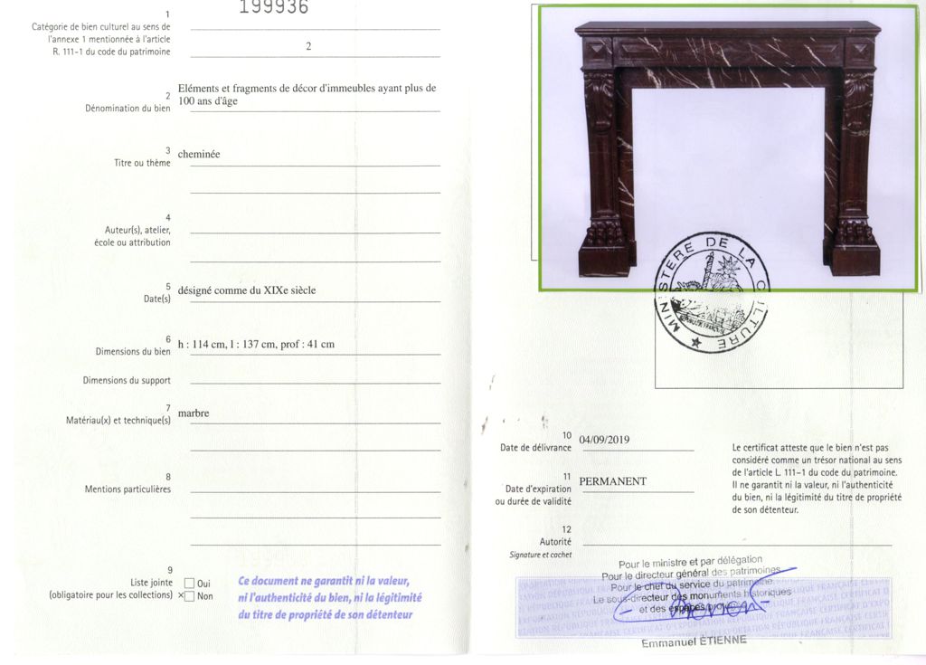 Export certificate