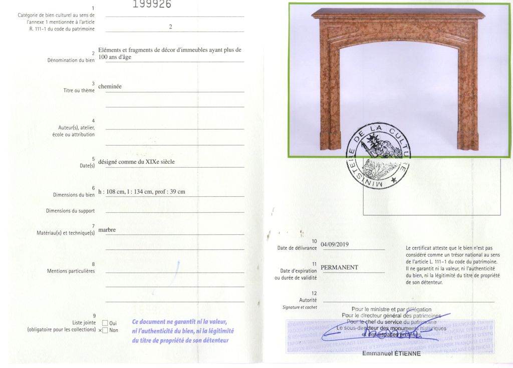 Export certificate