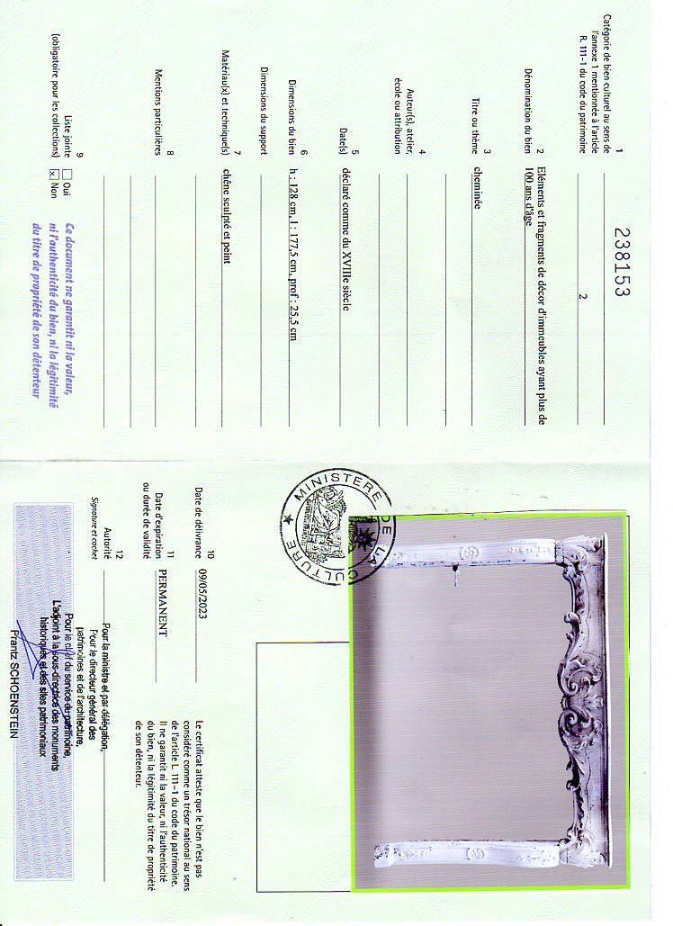 Export certificate