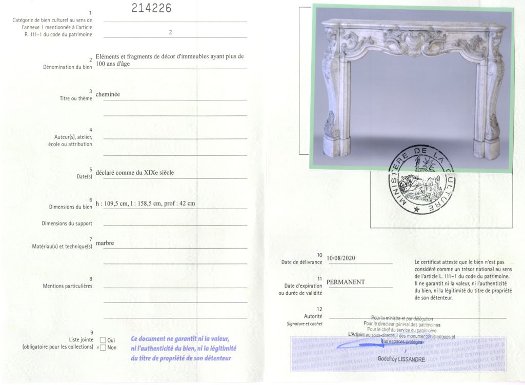 Export certificate