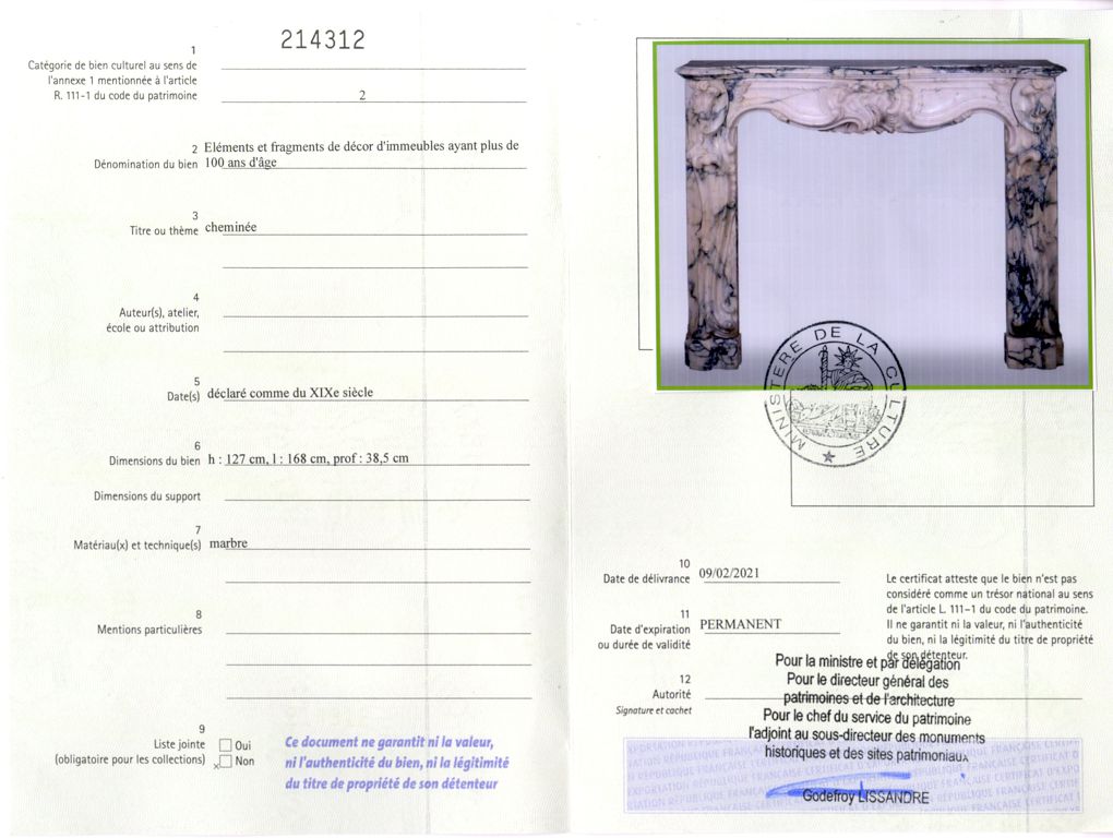 Export certificate