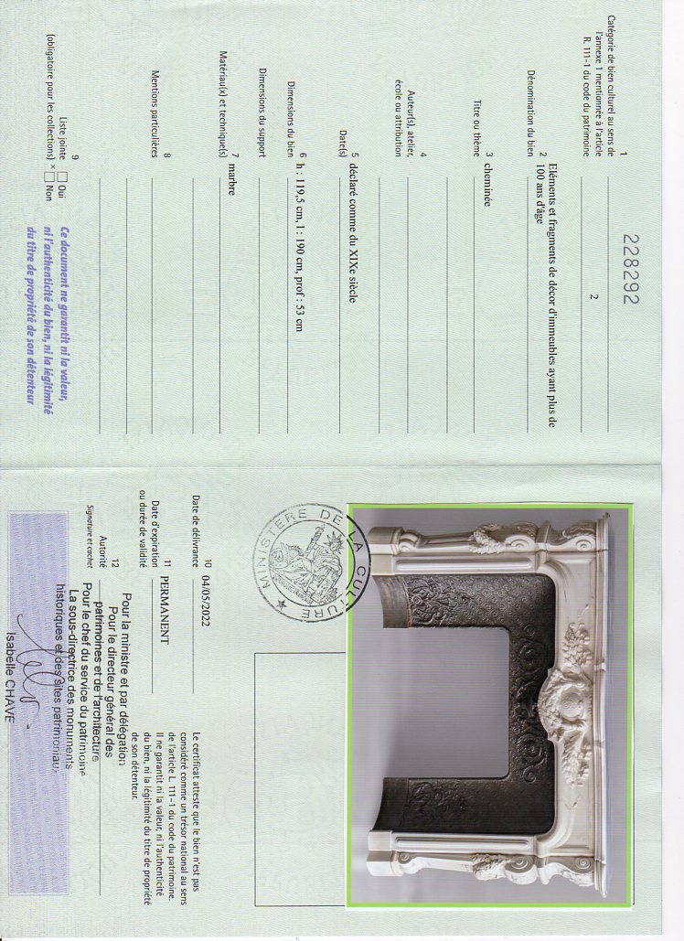 Export certificate