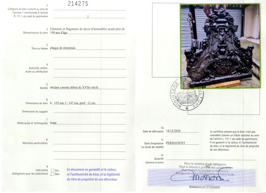 Export certificate