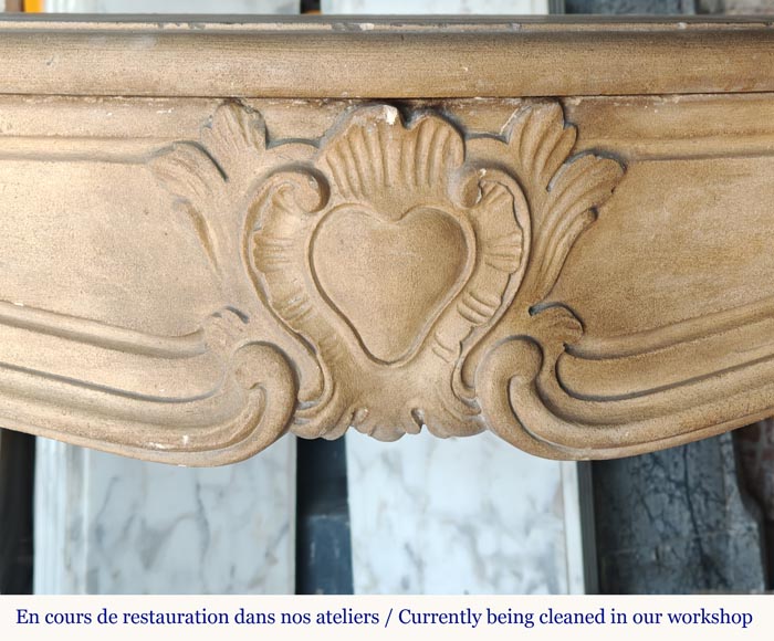 Louis XV period stone mantel-1