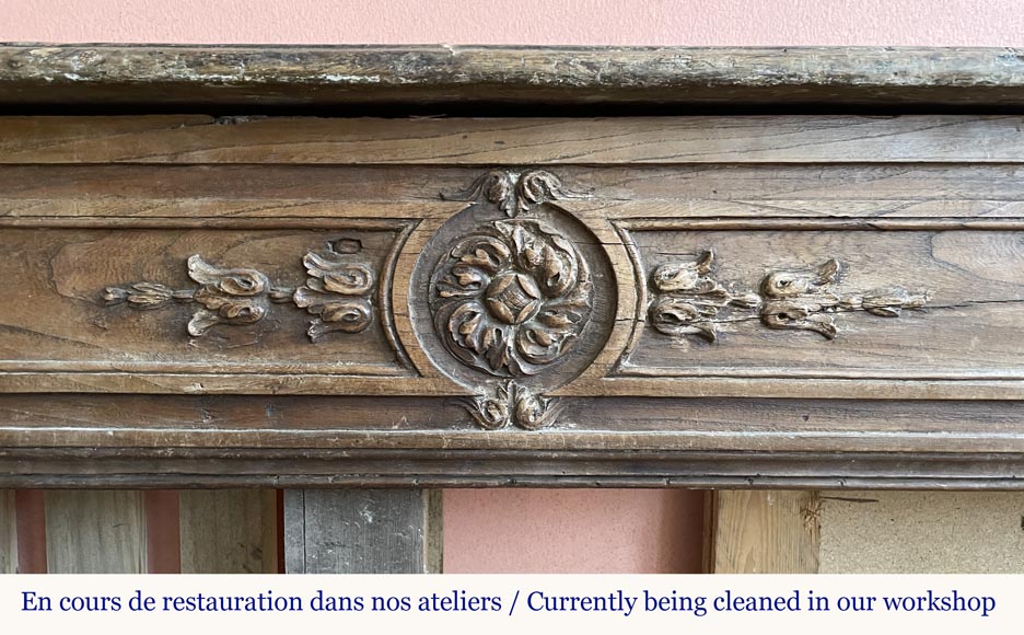 Louis XVI period mantel in oak-1