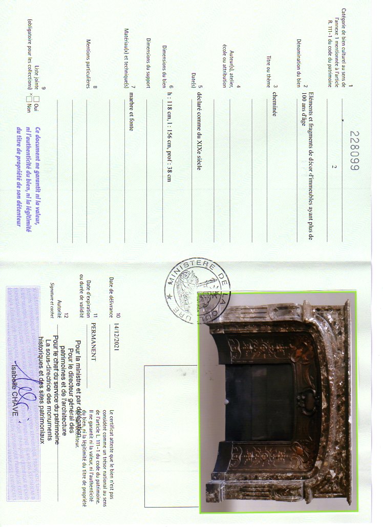 Export certificate