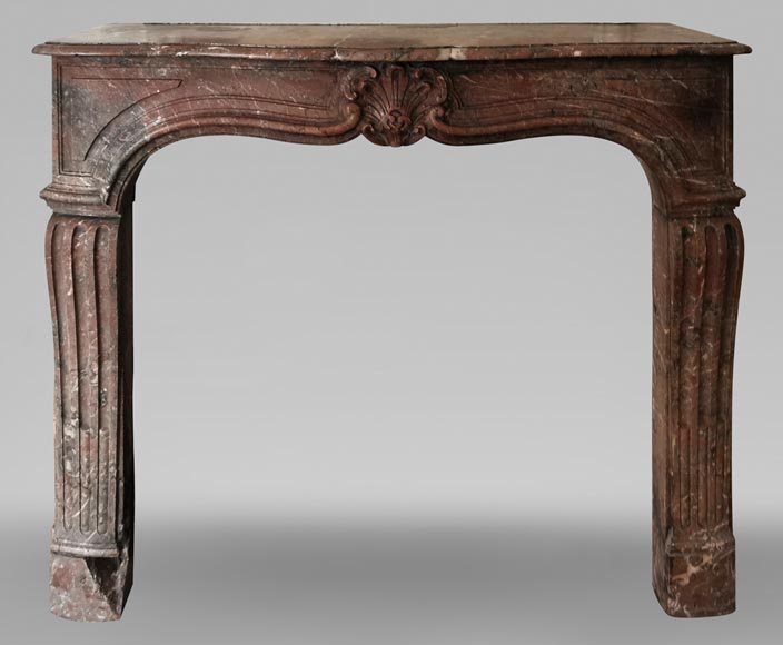 Louis XV period Rouge Royal marble mantel-0