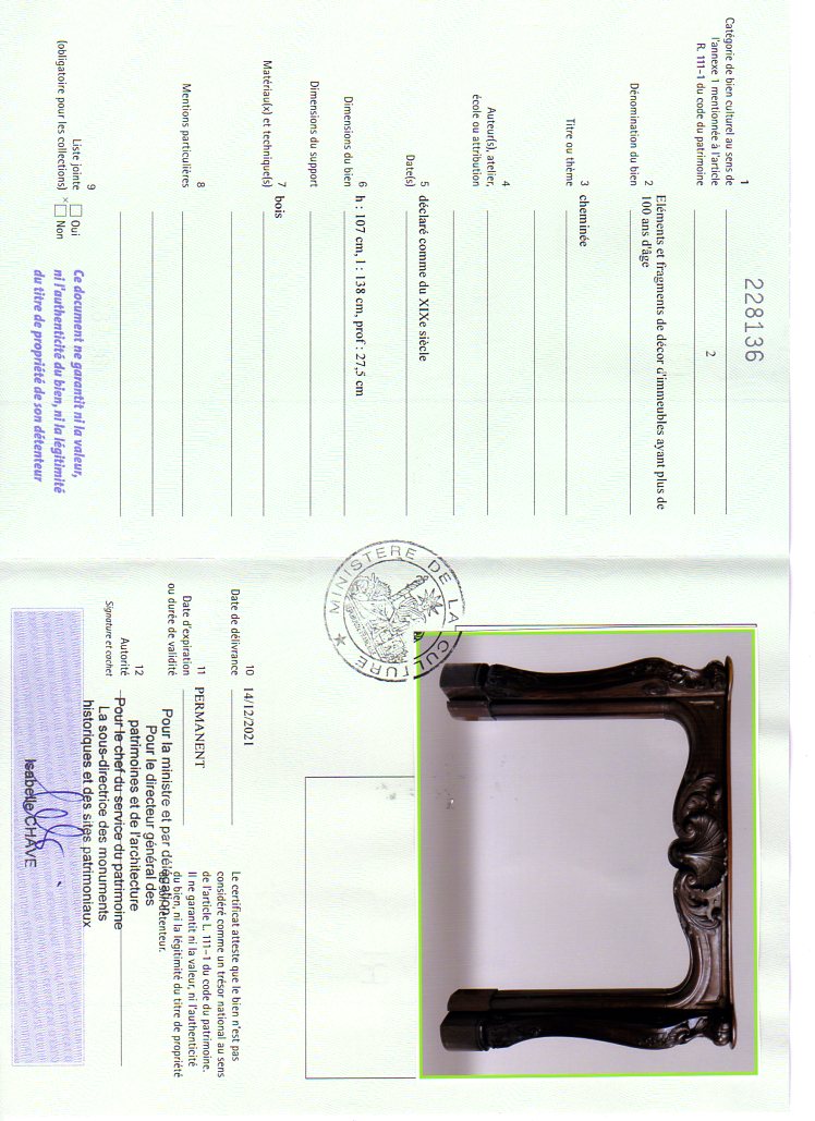 Export certificate