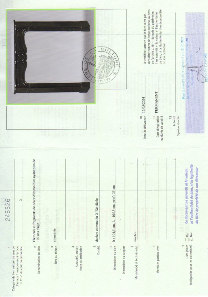 Export certificate