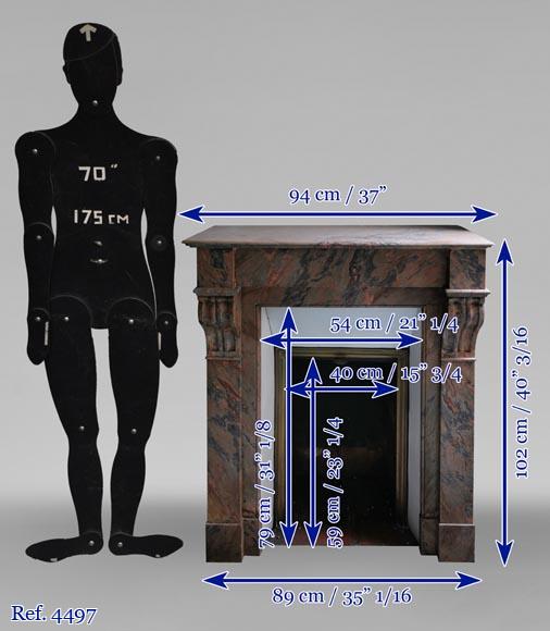 Napoleon III mantel in Enjugerais marble with modillions-3