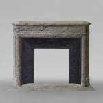 Louis XVI style curved fireplace in Bleu Fleuri marble 