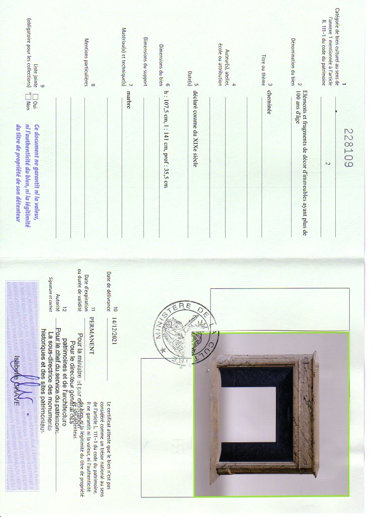 Export certificate