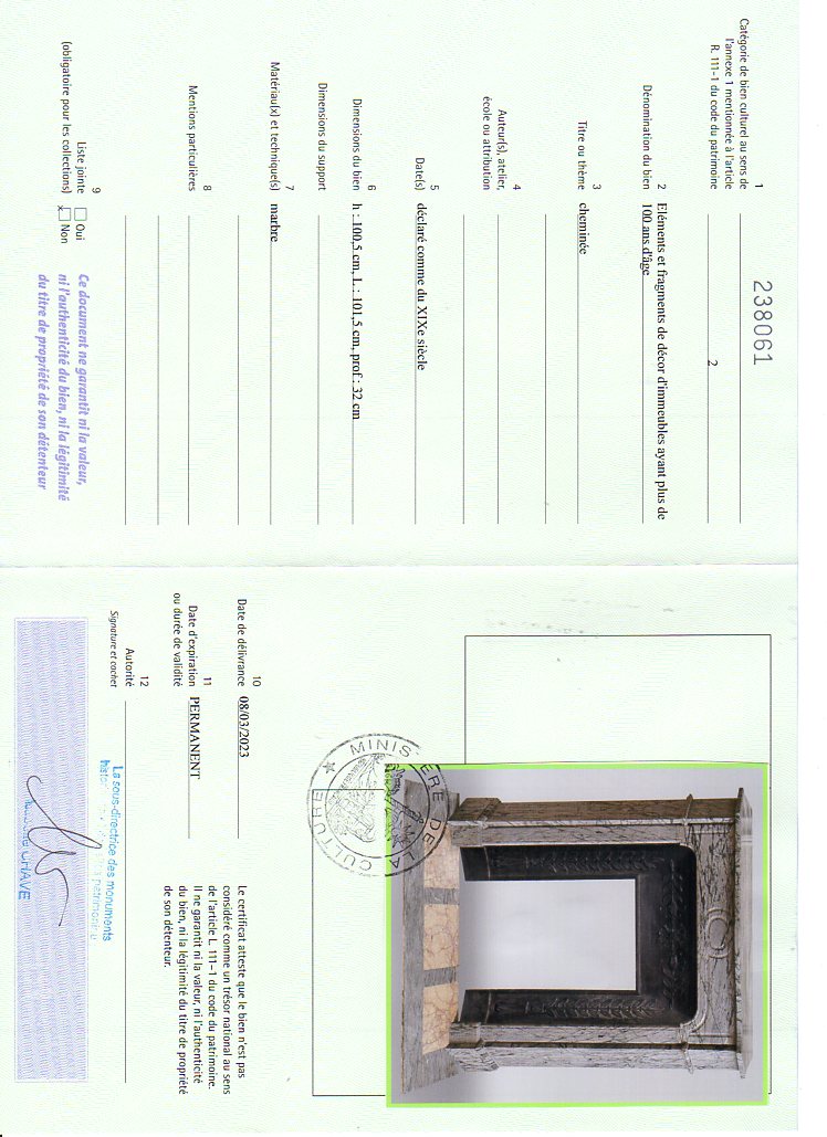 Export certificate