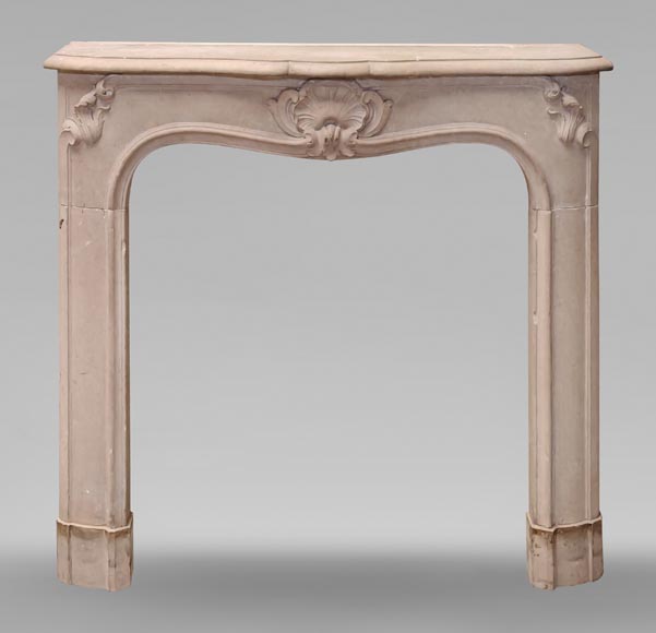 Curved Louis XV style stone mantel-0