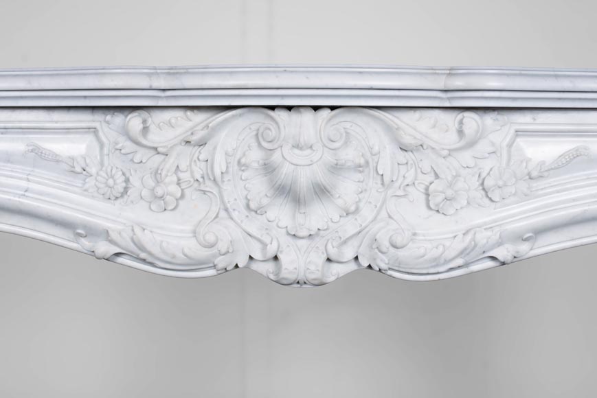 Louis XV style fireplace in Carrara marble-2